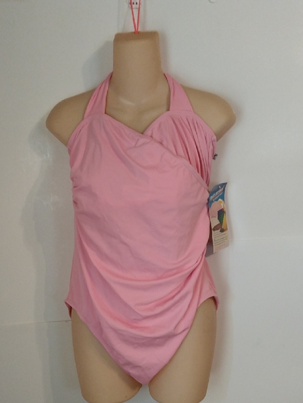 Vtg Nos Pinup Girl Old Hollywood Style Glam Pink Plus Size Swimsuit